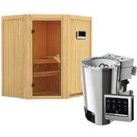 Karibu Sauna »Tuckum«, inkl. 3.6 kW Saunaofen mit externer Steuerung, für 3 Personen - beige