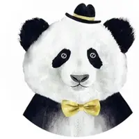 Wallart K&L Wall Art Vliestapete »Runde Vliestapete«, Pandabär Panda Teddy Bär, mehrfarbig, matt - bunt