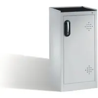 C+P Umwelt-Beistellschrank mit Drehtür, 2 Polyethylen-Wannen, H1020xB500xT500mm Front Lichtgrau Korpus Lichtgrau