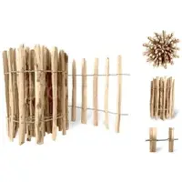 Floranica Staketenzaun, Gartenzaun 1 lfm, Höhe 70 cm, Lattenabstand 8-10 cm - braun