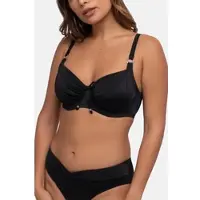 Dorina Bügel-Bikini-Top "Fiji", Damen, Gr. 85, Cup G, schwarz, Obermaterial: 57% Polyester, 24% Polyamid, 19% Elasthan, unifarben, Bikini-Oberteile Bügel-Bikini-Top, Full Cup, Stoffraffung vorne