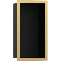Hansgrohe XtraStoris Individual Wandnische Mattschwarz mit Designrahmen 300/150/100, Polished Gold Optic