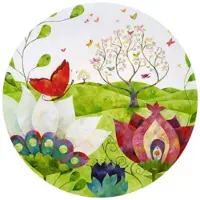 Wallart K&L Wall Art Vliestapete »Runde Vliestapete«, Blanz Kinder SommerwieseDeko, mehrfarbig, matt - bunt