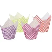 Papstar 144 Backförmchen Ø 5 cm · 8,5 cm farbig sortiert Tulip