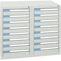 Stumpf Schubladenschrank Serie ESTA, 16 Schubladen lichtgrau (16x100mm)