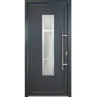 KM Meeth Aluminium-Haustür »Signum Alu«, satiniertes Glas, titanfarben, nach Innen öffnend, ohne Türgriff - grau