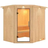 Karibu Sauna »Maardu«, für 3 Personen, ohne Ofen - beige