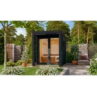 Karibu Saunahaus »Harju«, BxTxH: x 191 x 276 x 231,5 cm, 9 kW Ofen, für 4 Personen - schwarz