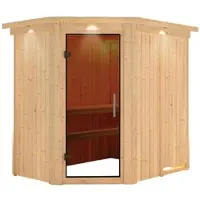 Karibu Sauna »Vijandi«, für 3 Personen, ohne Ofen - beige