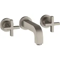 Hansgrohe Fertigmontageset Axor Citterio UP-3-Loch-Waschtischarmatur, m Kreuzgr., Edelstahl-Optik