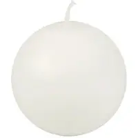 Papstar 12 X Kugelkerze Ø 80 mm weiss aus 100 % Stearin