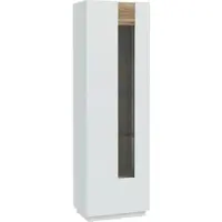 Forte Vitrine "Lewisville", grau (secret grau, valencia eiche), B:60,9cm H:194,6cm T:41cm, Holzwerkstoff, Schränke, Vitrine