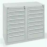 Stumpf Schubladenschrank Serie T-100/35-2, 14 Schubladen lichtgrau (12x100, 2x200mm)