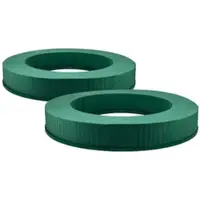 Creativery 2 Nass Steckschaum Kranz 30cm ringförmige Plastikunterlage Frischblumen Schnittblumen Steckmasse Steckschwamm Blumensteckschaum Ring Floristik Zubehör