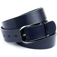 Anthoni Crown Ledergürtel , Herren, Gr. 100, blau, Leder, unifarben, Gürtel Ledergürtel, 3,5 cm breiter Casual-Vollledergürtel