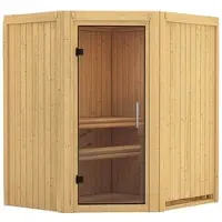 Karibu Sauna »Narva«, für 3 Personen, ohne Ofen - beige