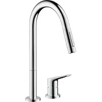 Axor Citterio M 2-Loch Spültischmischer Chrom mit Ausziehbrause