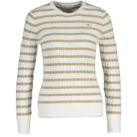 Gant Sweater "Strickpullover STRETCH COTTON CABLE STRIPE C-NECK"