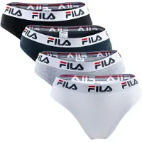 FILA Damen Brazilian Slip - 4er Pack, Logo-Bund, Cotton Stretch, einfarbig