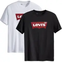 Levi's T-Shirt "T-Shirt Graphic Set-In Neck 2er Pack", Herren, Gr. L, bunt (weiß, schwarz), Obermaterial: 100% Baumwolle CO., Shirts T-Shirt