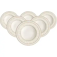 Villeroy & Boch Suppenteller "Suppenteller Ivoire ø 24,8 cm 6er Set weiß-gold"