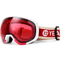 Yeaz Skibrille "Ski- und Snowboard-Brille rot/matt weiß BLACK RUN"