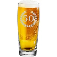 Luxentu Bierglas "Willi Becher Bierglas mit Gravur 50. Jubiläum 0,5 l transparent"