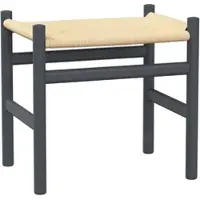 Carl Hansen & Son Carl Hansen - CH53 Hocker, Buche soft anthrazit lackiert / Naturgeflecht