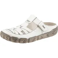 Rieker Damen Clog aus Leder offen mit Klettverschluss und Riricon Sohle L0396, Größe:38 EU, Farbe:Weiß