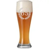 Luxentu Bierglas "Weizenbierglas mit Gravur 65. Jubiläum 0,5 l transparent"