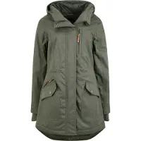 Oxmo OXBella Damen Parka Übergangsmantel Lange Jacke mit Kapuze Pattentaschen Regular fit