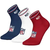 NFL Kurzsocken "Socken SHIELD 3Pack Quarter Socks 3er Pack", Herren, Gr. 39-42, bunt (dunkelblau, weiß, rot), Obermaterial: 70% Baumwolle CO. 29% Polyester PES. 1% Elasthan EL., Socken Kurzsocken