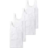 Schiesser Damen Unterhemden, 4er Pack - "Cotton Essentials", Trägertop, Baumwolle