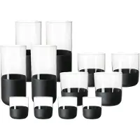 Villeroy & Boch Gläser-Set "Bargläser Manufacture Rock 12er Set schwarz-transparent"