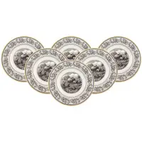 Villeroy & Boch Speiseteller "Speiseteller Audun Ferme ø 27,1 cm 6er Set weiß-grau-gelb"