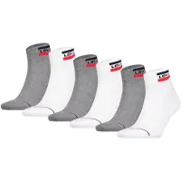 Levi's Kurzsocken "Socken 6er Pack", Damen, Gr. 39-42, weiß (weiß, grau), Obermaterial: 83% Baumwolle CO. 15% Polyamid PA. 2% Elasthan EL., Socken Kurzsocken