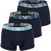 Emporio Armani Boxershorts "Boxershort BOLD MONOGRAM 3er Pack", Herren, Gr. M, blau, Obermaterial: 95% Baumwolle CO. 5% Elasthan EL., Unterhosen Boxershorts