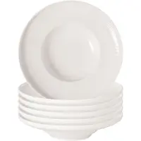 Villeroy & Boch Pastateller "Pastateller Afina ø 24,9 cm 6er Set weiß", weiß, L:24,9cm, Speiseteller, Pastateller