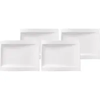 Villeroy & Boch Frühstücksteller "Frühstücksteller NewWave 26 x 20 cm 4er Set weiß", weiß, Speiseteller, Frühstücksteller