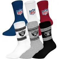 NFL Unisex Socken, 6er Pack - Teams, 6Pack Crew Socks, Football, Logo, Baumwollmischung