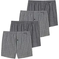 Schiesser Herren Web-Boxershorts, 4er Pack - Unterhose, Baumwolle