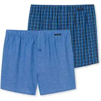 Schiesser Herren Web-Boxershorts, 2er Pack - Unterhose, Baumwolle