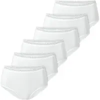 Schiesser Damen Midi-Slips, 6er Pack - 6Pack Midi, Stretch Cotton, uni