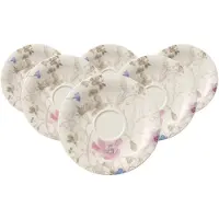 Villeroy & Boch Untertasse "Frühstücksuntertassen Mariefleur Gris Basic ø 19 cm 6er Set bunt", bunt, L:19cm, Speiseteller, Untertasse