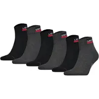 Levi's Unisex 6er Pack Sportsocken - Mid Cut SPRTWR, Logo, einfarbig
