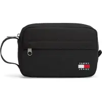 Tommy Hilfiger Kulturbeutel TOMMY JEANS "TJM ESS DAILY WASHBAG", Gr. B/H/T: 21cm x 14cm x 8cm, schwarz, Textil, Taschen Kulturbeutel, Unisex Minibag, Hygienebeutel mit praktischer Handschlaufe