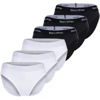 Marc O'Polo Slip "Slip 6er Pack", Damen, Gr. M, bunt (weiß, schwarz), Obermaterial: 95% Baumwolle CO(Bio). 5% Elasthan EL., Unterhosen Slip