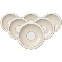 Villeroy & Boch Untertasse "Frühstücksuntertassen Ivoire ø 18,5 cm 6er Set weiß-gold"