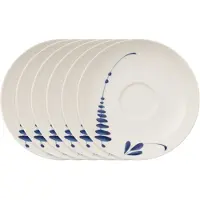 Villeroy & Boch Untertasse "Kaffee- / Teeuntertassen Vieux Luxembourg Brindille ø 14,8 cm 6er Set weiß-blau"