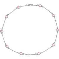 Ailoria Silberkette "Halskette Pink Quarz LAVANDE", Damen, silber, Halsketten Silberkette